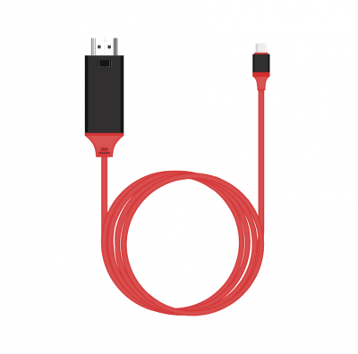 Кабел Earldom ET-WS8, Type C MHL - HDMI , 2.0m, Червен - 14930
