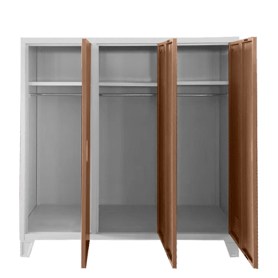 Метален шкаф Carmen CR-1605-3 JZ - сив / светлокафяв