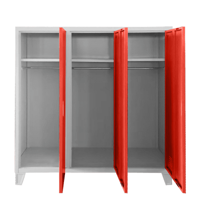 Метален шкаф Carmen CR-1605-3 JZ - сив / червен