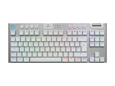 Безжична геймърска механична клавиатура Logitech G915X White Lightspeed TKL - GL Tactile Switch
