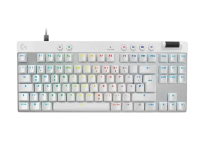 Геймърска механична клавиатура Logitech G Pro X RAPID TKL, Magnetic Analog Switch, Бял