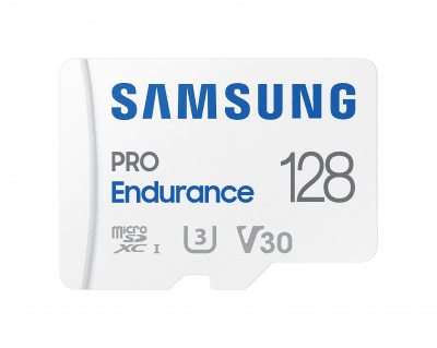 Карта памет Samsung PRO Endurance, microSDXC, UHS-I, 128GB, Адаптер