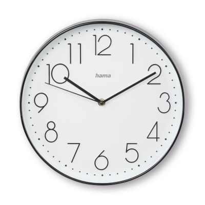 Стенен часовник "Corsica", 30 см, тих, бял