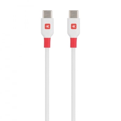 Кабел Skross, USB-C - USB-C 2.0 мъжко, 2.0 м, Бял