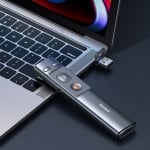 Мултифункционално дистанционно Baseus Orange Dot, Лазерна показалка, Сив - 40394
