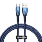 Кабел за данни Baseus Glimmer, Type-C, 100W, 1.0m, Син - 40481