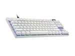 Геймърска механична клавиатура Logitech G Pro X RAPID TKL, Magnetic Analog Switch, Бял
