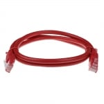 Мрежов пач кабел ACT U/UTP, CAT 6, RJ-45 - RJ-45, 1 m, Медни проводници, Червен, Булк опаковка