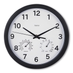 Стенен часовник "Malta", диаметър 25 см, тих, Термометър / Хигрометър