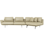 Кожен ъглов диван GRAM LUX - крем