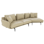 Кожен ъглов диван GRAM LUX - крем