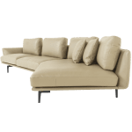 Кожен ъглов диван GRAM LUX - крем