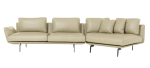Кожен ъглов диван GRAM LUX - крем