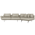 Кожен ъглов диван GRAM LUX - бежов