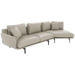 Кожен ъглов диван GRAM LUX - бежов